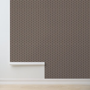 Papel Pintado Taupe Beige Black Polka Dots Minimal Simple