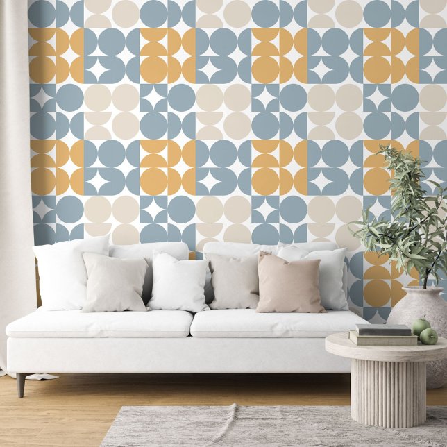 Papel Pintado Taupe Beige Tan Gris Círculos Blancos Patrón de ar (Subido por el creador)