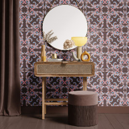 Papel Pintado Taupe Grey Baroque Ornamental Design