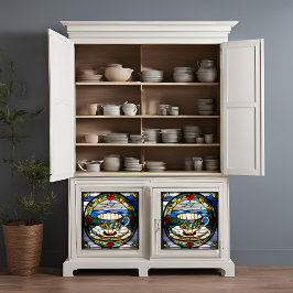 Papel Pintado Taza de té con aspecto de cristal manchado y Sauce