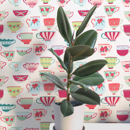 Papel Pintado Tazas de té retro