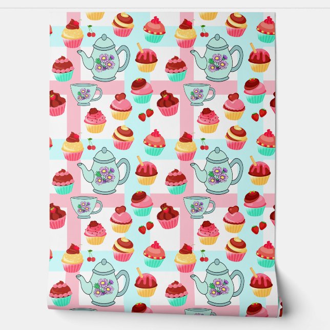Papel Pintado Tea and Cupcakes (Desenrollar)
