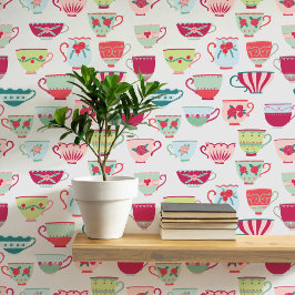 Papel Pintado Teacups retro