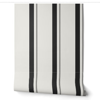 Papel Pintado Tejido de colchón francés ancho en negro y blanco