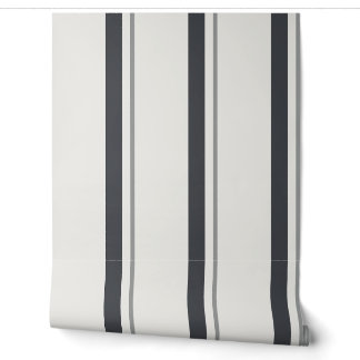 Papel Pintado Tejido de Colchón Francés Antiguo Charcoal Bold