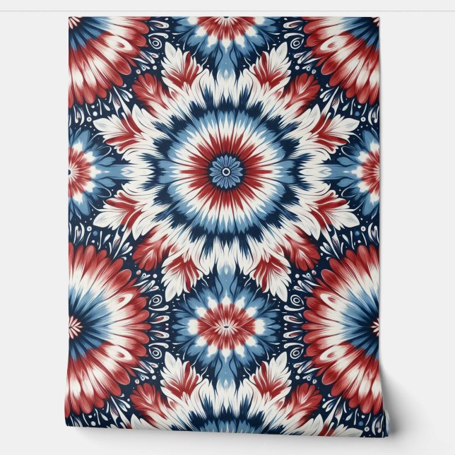 Papel Pintado Tejido rojo, blanco y azul (Desenrollar)