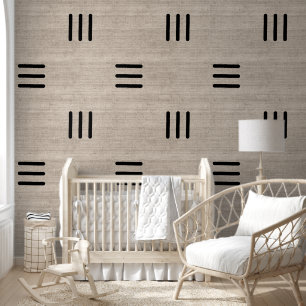 Papel Pintado Tela de barro africana beige elegante moderna