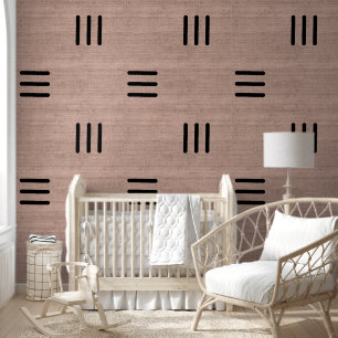 Papel Pintado Tela de barro africana beige elegante moderna