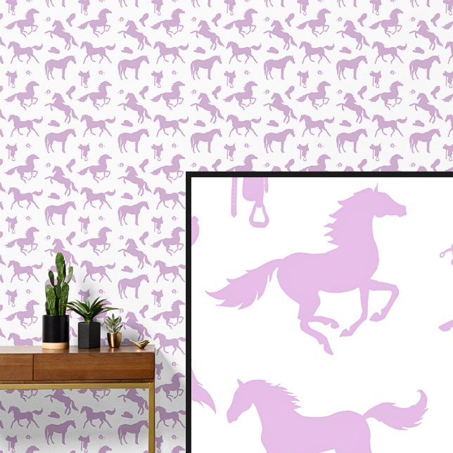 Papel Pintado Tema del caballo de malva rosa suave suave (Subido por el creador)