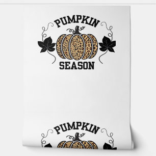 Papel Pintado Temporada de calabaza Cheetah Print Pumpkin Fall D