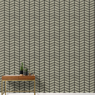 Papel Pintado Tendencia Rústica Chevron Verde