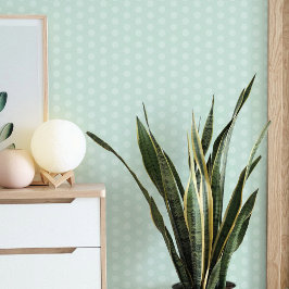 Papel Pintado Tender Pastel Mint Green Polkadot