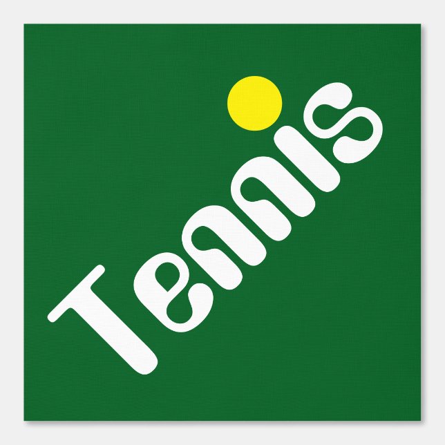 Papel Pintado Tenis Amarillo Blanco Lento Mod Texto Sobre Verde  (Anverso)
