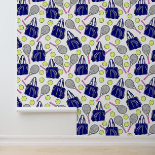 Papel Pintado Tenis perrito Racquys bolas de la marina