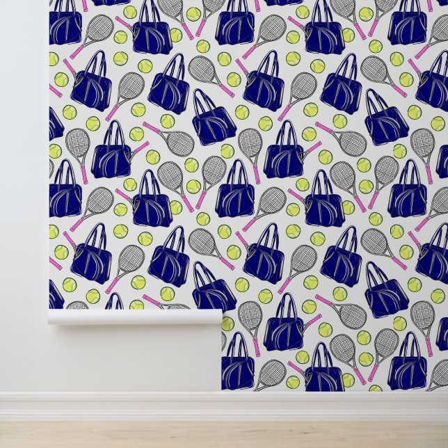 Papel Pintado Tenis perrito Racquys bolas de la marina (Solicitud)