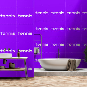 Papel Pintado TENIS Texto Blanco Refinado Sobre Púrpura Brillant