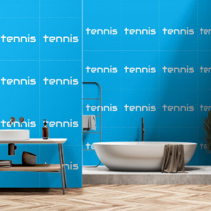 Papel Pintado TENNIS Diversión Refinada Texto Elegante Sobre Azu
