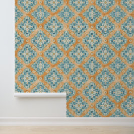 Papel Pintado Terracota Mediterránea y Azulejo Azul