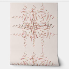 Papel Pintado Terracotta Sound Wave Minimal Style