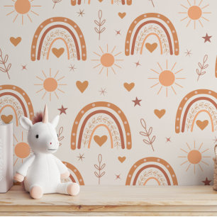 Papel Pintado Terracotta y guardería infantil arcoiris Peach Boh