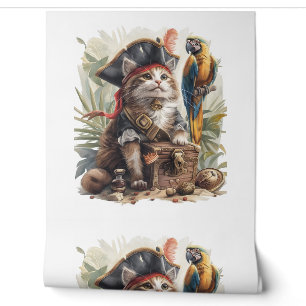 Papel Pintado Tesoro de Gato Pirata