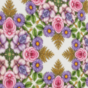 Papel Pintado Tesoro de lavanda Medallón floral elegante