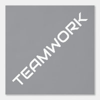 Texto Diagonal Blanco De TEAMWORK Sobre Gris Claro
