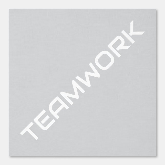 Papel Pintado Texto Diagonal Blanco De TEAMWORK Sobre Gris Paste (Anverso)
