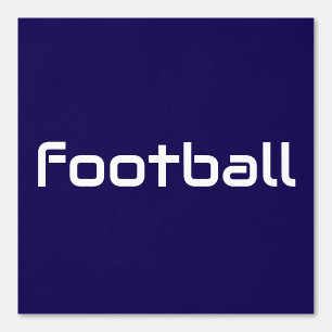 Papel Pintado Texto Moderno De FÚTBOL Blanco Sobre Azul Naval