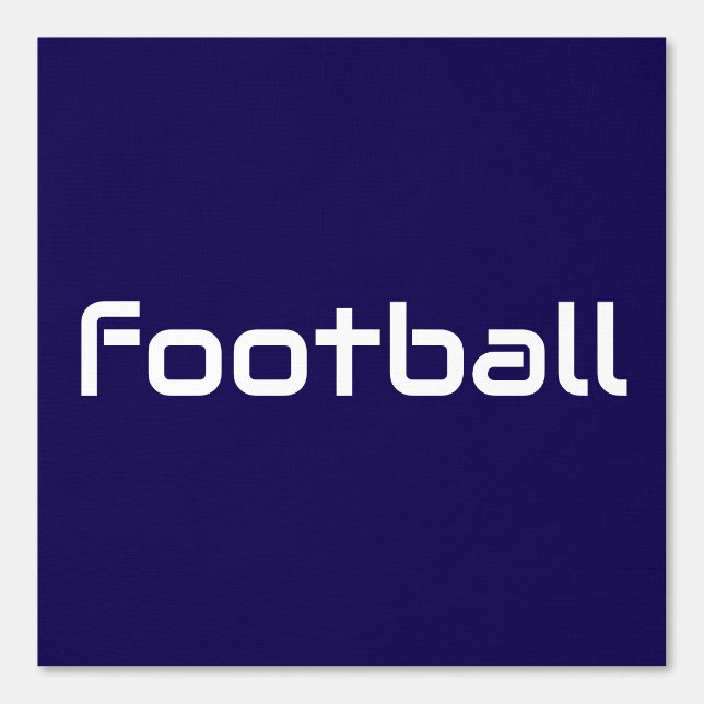 Papel Pintado Texto Moderno De FÚTBOL Blanco Sobre Azul Naval (Anverso)