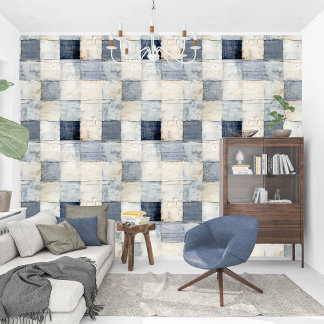 Papel Pintado Textura contemporánea de papel color índigo azul
