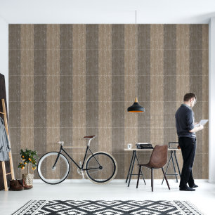 Papel Pintado Textura Cruda A Rayas Beige Y Taupe