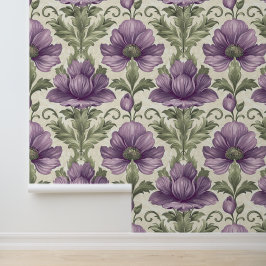 Papel Pintado Textura de lujo Damask de la flor violeta