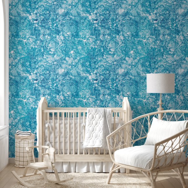 Papel Pintado Textura de mármol azul y blanco (Niños)