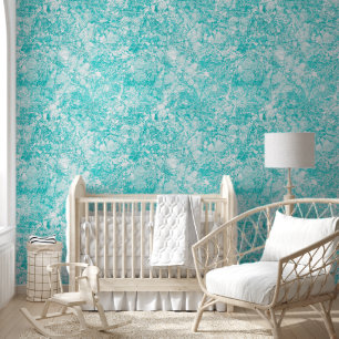 Papel Pintado Textura de Mint Blue & White Marble