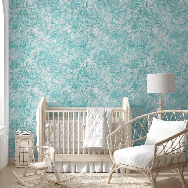 Papel Pintado Textura de Mint Blue & White Marble (Niños)