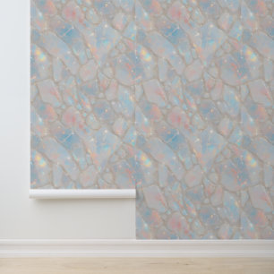 Papel Pintado Textura de piedra de ópalo brillante iridiscente