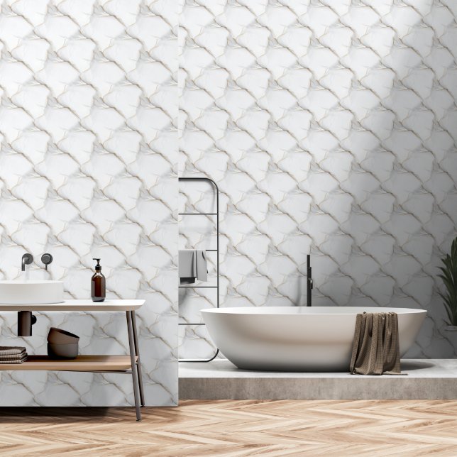 Papel Pintado Textura de Vena de Oro Elegante (Baño)