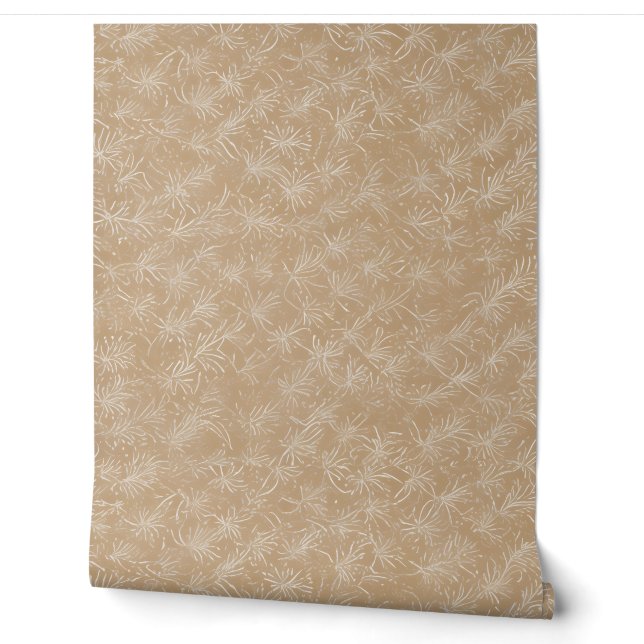 Papel Pintado Textura floral minimal beige (Desenrollar)