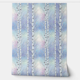 Papel Pintado Textured White Bark with Blue Sky Background
