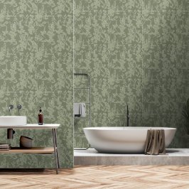 Papel pintado texturizado Flora en verde oliva 
