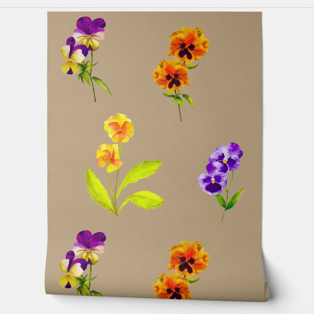 Papel Pintado 'The Pansy Party' on a  (Desenrollar)