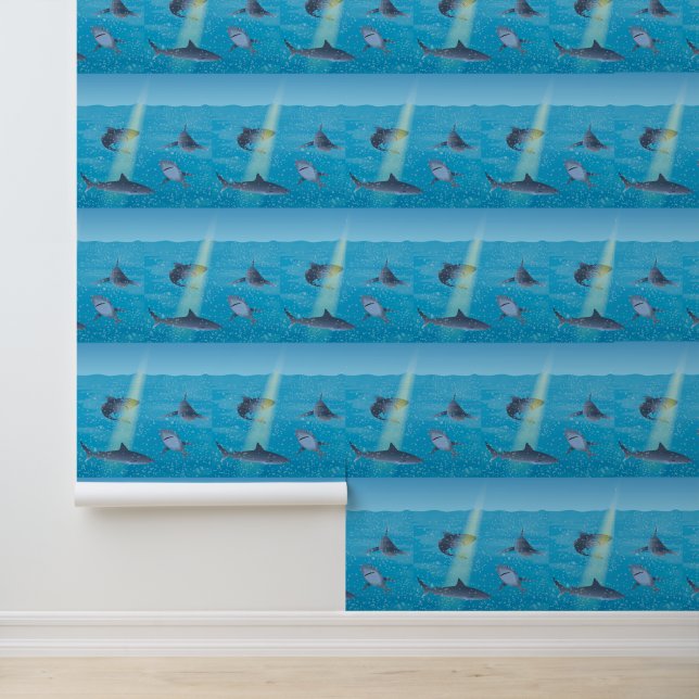 Papel Pintado Tiburones en el océano (Solicitud)