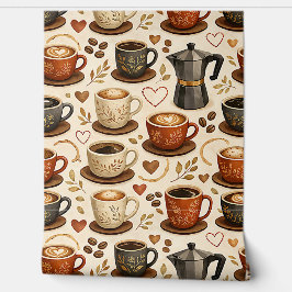 Papel Pintado Tiempo de Café Acogedor - Patrón Continuo Estético