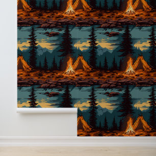 Papel Pintado Tienda retro y fuego de fuego