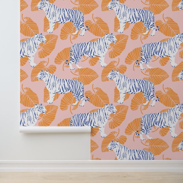 Papel Pintado Tigre de gato grande moderno y negrita (Solicitud)