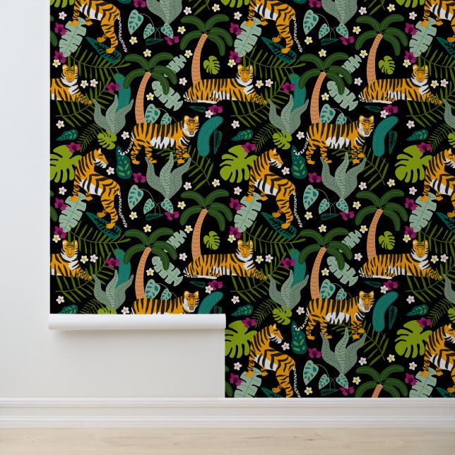 Papel Pintado Tigre tropical Gatos de Safari de la Selva Botánic (Solicitud)