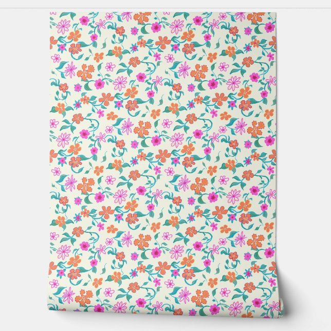 Papel Pintado Tiny Flowers and Vines Pattern (Desenrollar)