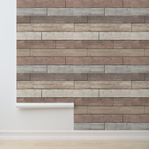 Papel Pintado Tira de tablón de madera dura vieja geométrica abs