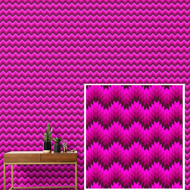 Papel Pintado Tiras de ondas geométricas rosadas (Subido por el creador)